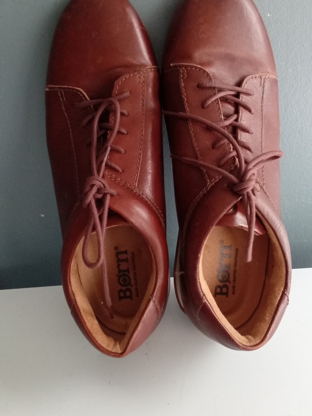 Born Men's Chestnut Brown Leather Lace-Up Oxfords